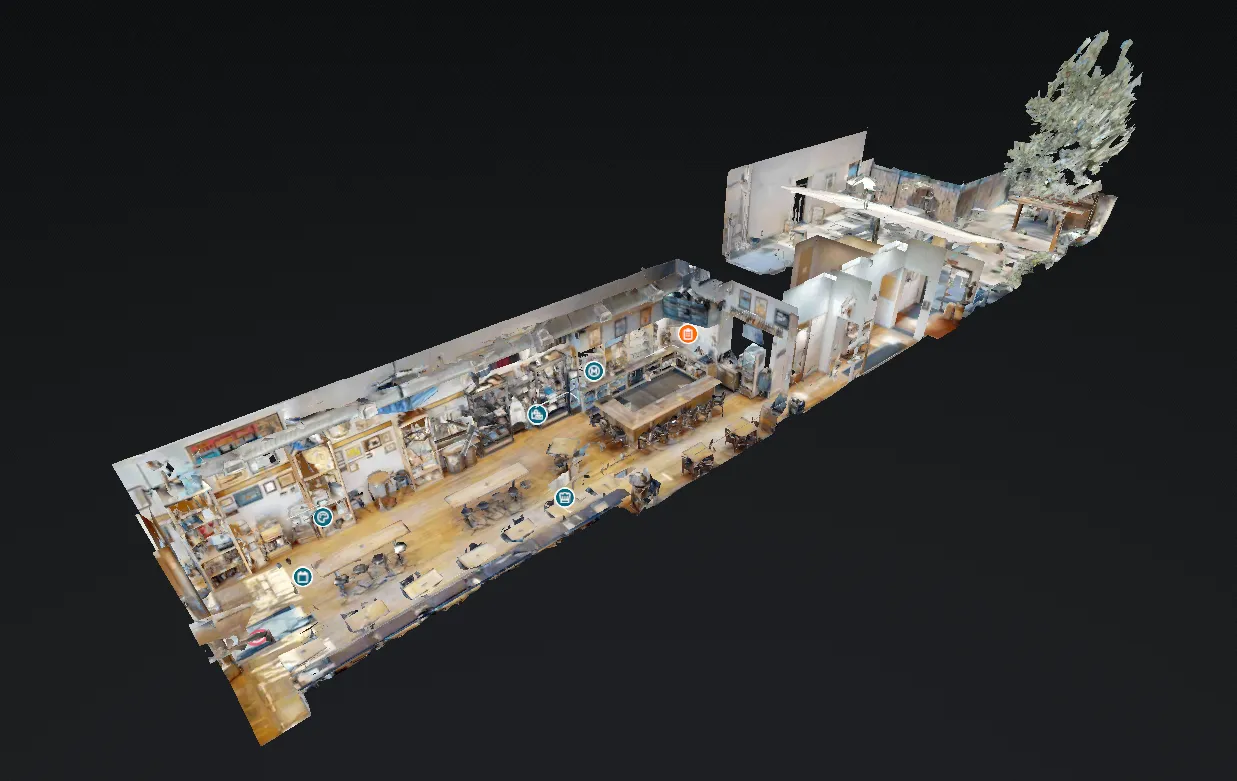 Dollhouse model of the Gilded Goat tour