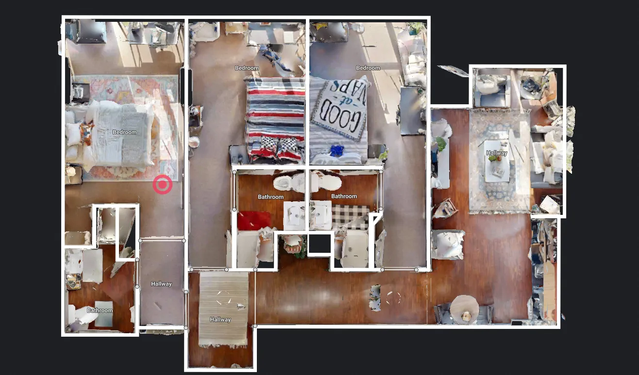 Rendered floorplan generated from a 3D scan