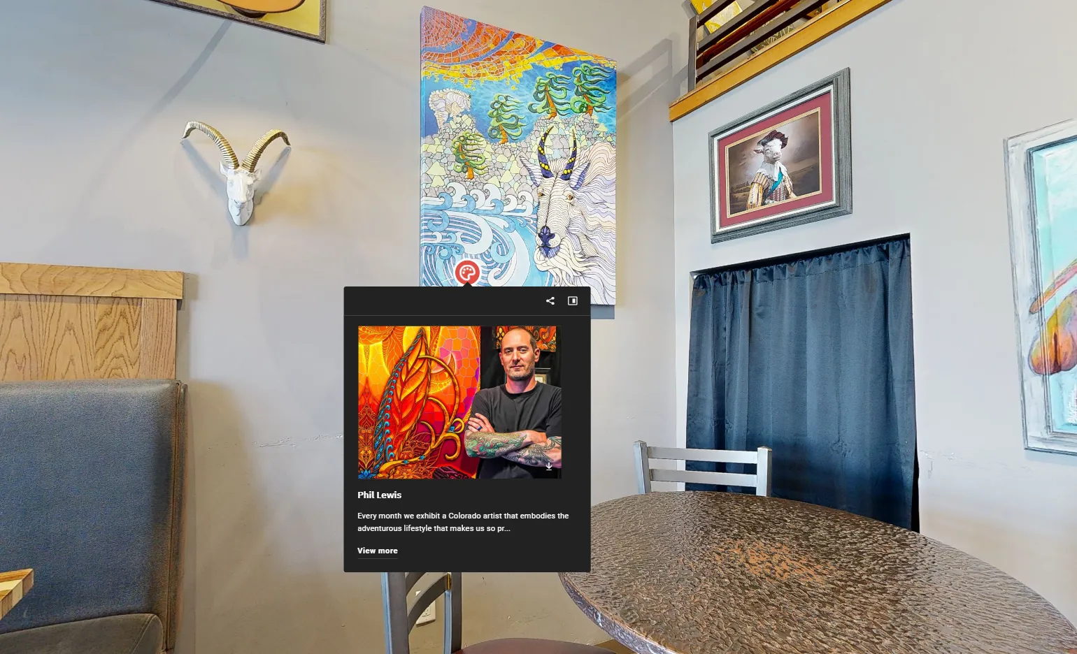 Information tag used in Gilded Goat tour